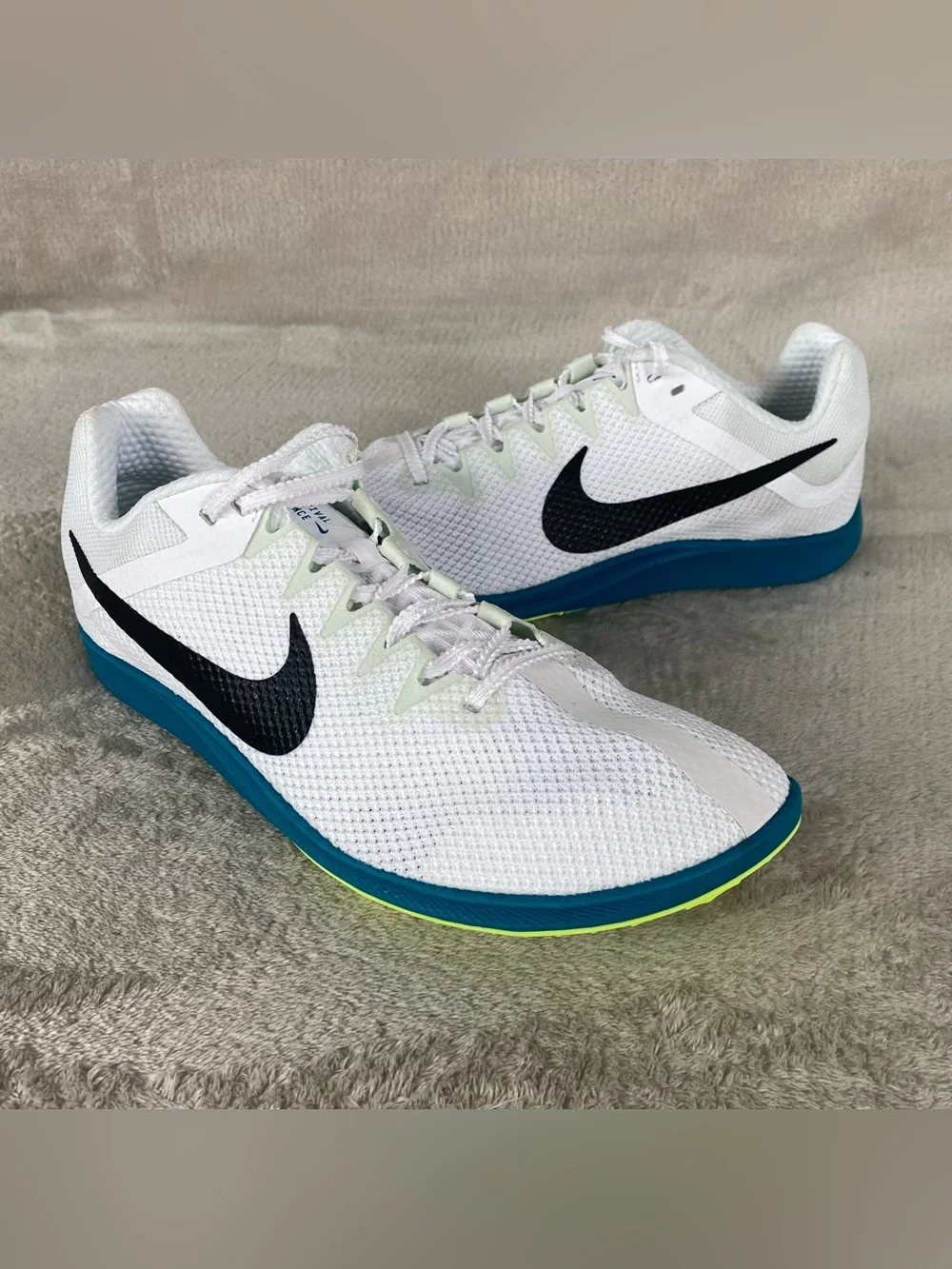 Nike Zoom Rival Distance White Mens Size 9 Track Shoes Spikes FZ9653-102 NEW